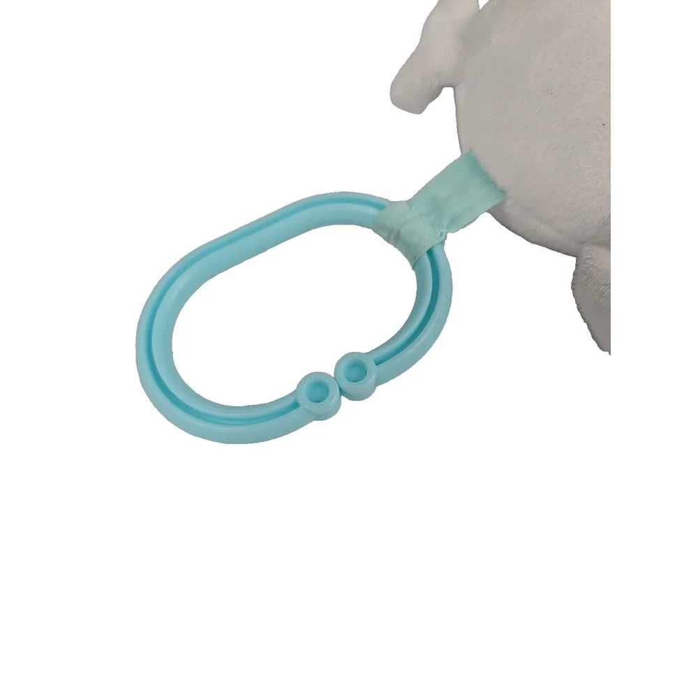 Carters 2018 White Bunny Rabbit Blue Striped Teether Lovey Stuffed Plush Clip